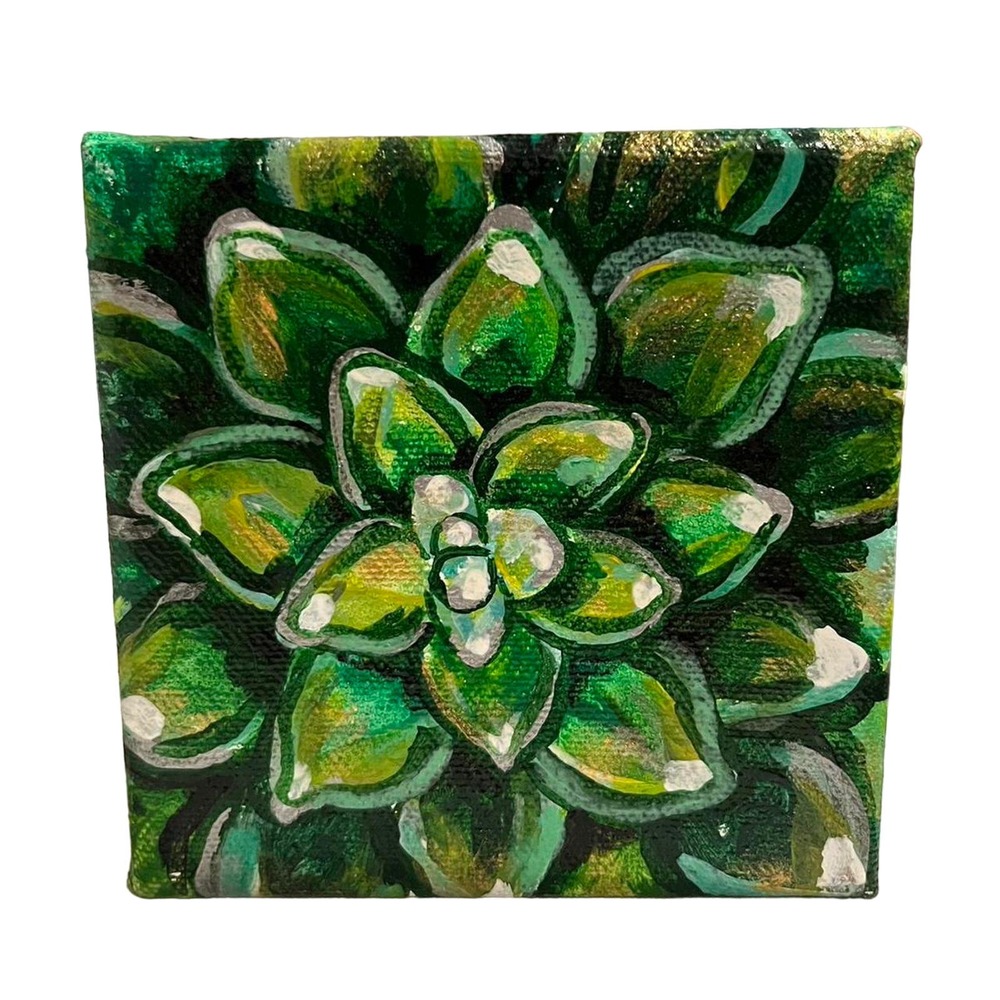 Hand Painted Succulent Art Cottagecore‎ Handmade Plants Eclectic Local